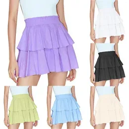 Skirts Solid Short Women 2023 Summer Fashion Ruffle Boho High Waist Pleated Skirt Female Plus Size Casual Sexy Mini