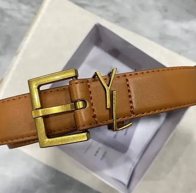 Belt for Women Genuine Leather 3.0cm Width High Quality Men Designer Belts Y Buckle cnosme Womens Waistband Cintura Ceintures With box98