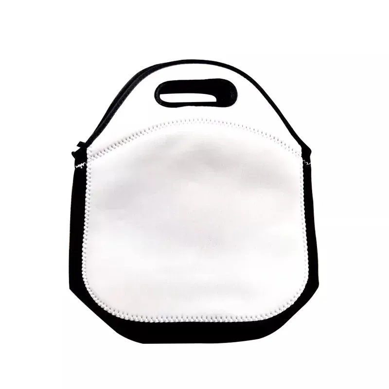 Neoprene Sublimation Lunch Bags Blanks White Reusable Tote Bag Handbag Double Layer Insulated DIY School Bag BJ