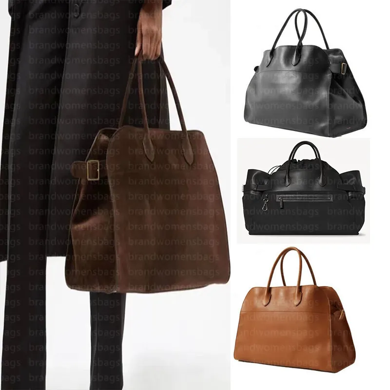 The Row Bag Margaux15 Totes Grote capaciteit Margaux 17 Handtas Park Tote Leer Luxe Dames Designer Camdem Platte schouderband Sluiting Margaux 10 Terrasse Portemonnee