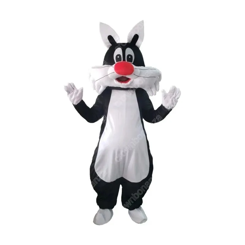 Hoogwaardige aangepaste nieuwe Sylvester Cat Mascot Costume Catoon Character Outfit Pak Xmas Outdoor Party Festival Dress Promotionele advertentie Kleding