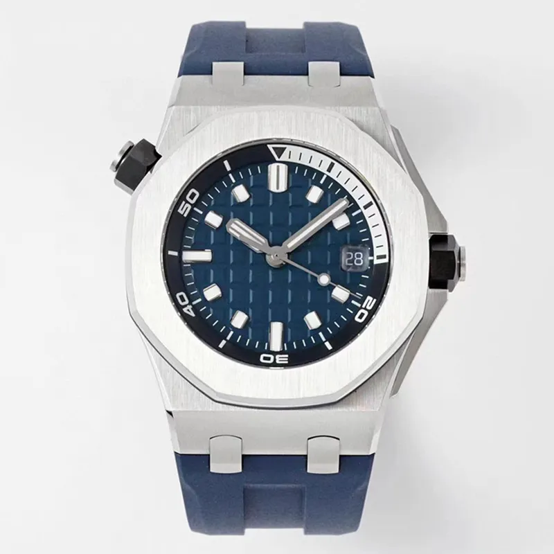 Luksusowe zegarek męskie zegarek automatyczny ruch mechaniczny 41 mm gumowy pasek gumowy pasek wodoodporny Funkcja daty Montre de luksus