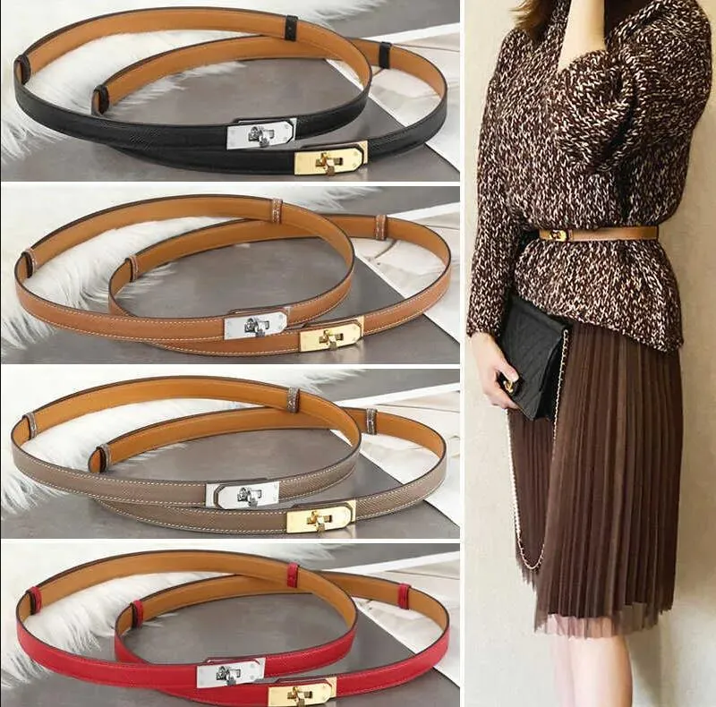 2024 Luxury Women Leather Belt 1,8 cm Brett modedesigner Lå