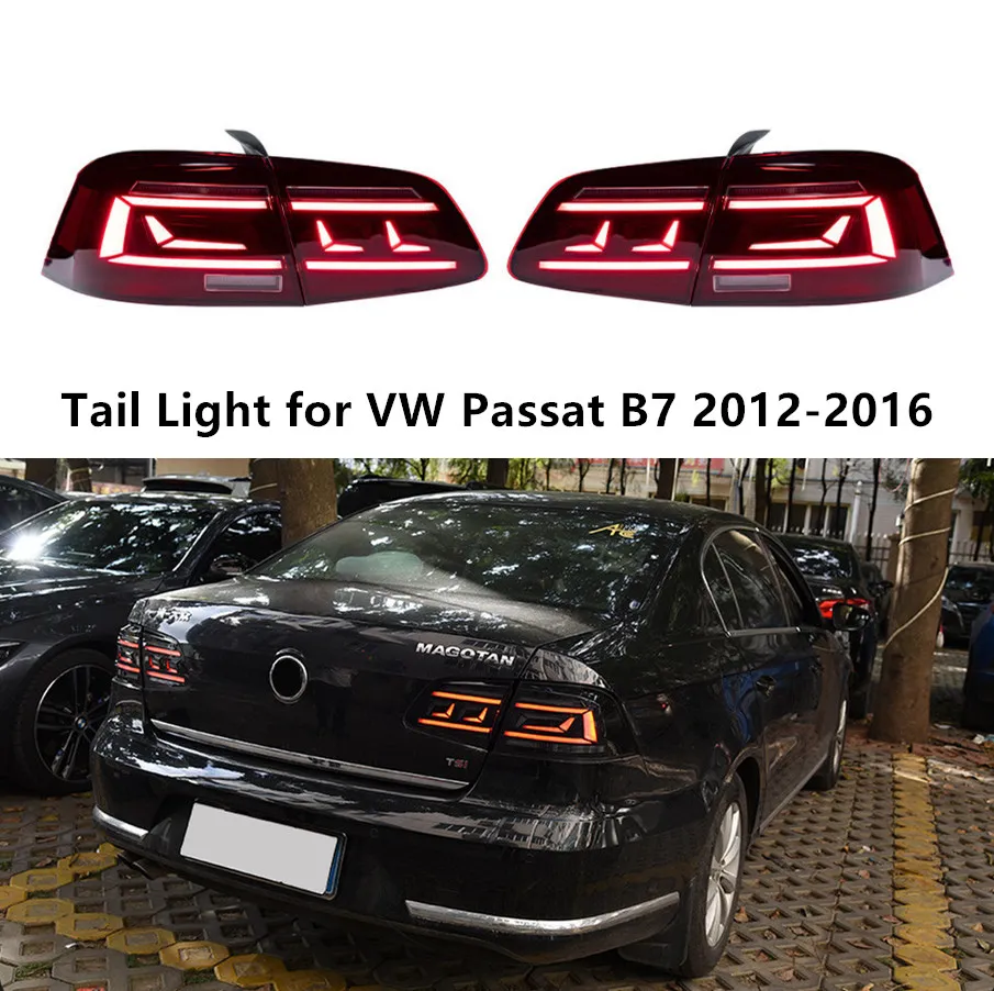 VW Passat B7 LED Taillight 2012-2016 Magotan Turn Signal Lamp Car 액세서리를위한 후면 달리기 브레이크 안개 꼬리 표시등