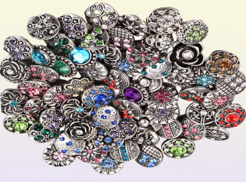 100pcslot entier 12mm 18mm bouton pression bijoux pour bracelet pression mixte strass métal charmes bricolage boutons pression bijoux 2103234811586