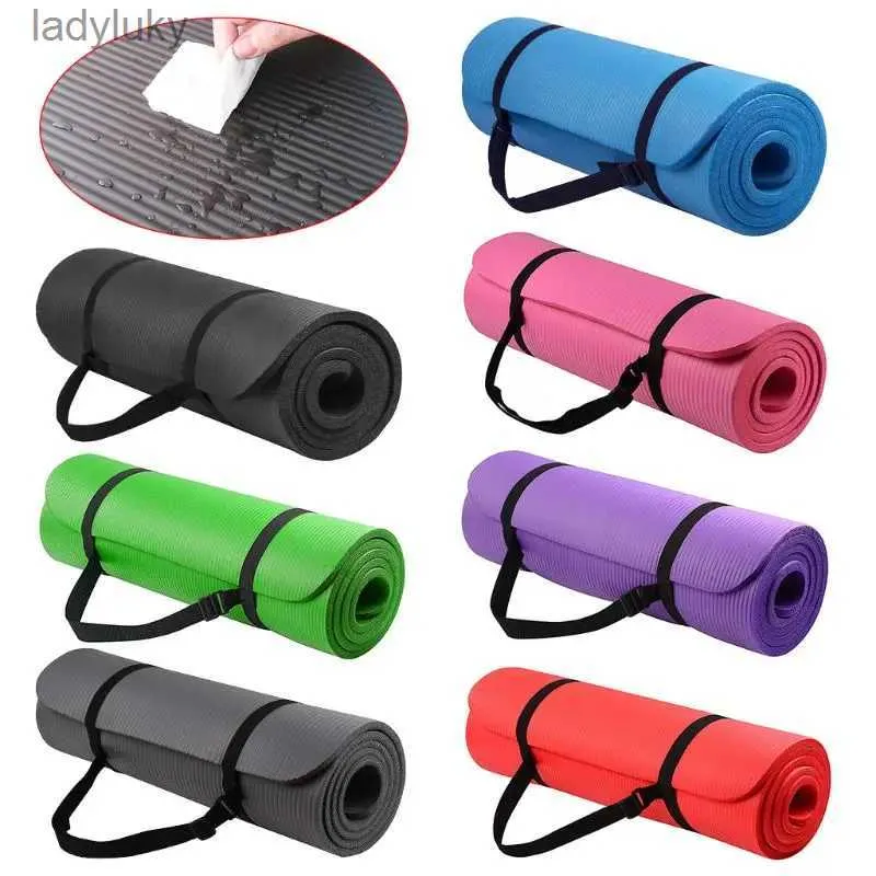 Yogamattor 1 Set Yoga Mat för extra tjock 1 cm Pilates Fitness Cushion Non Slip -träning Padl240118