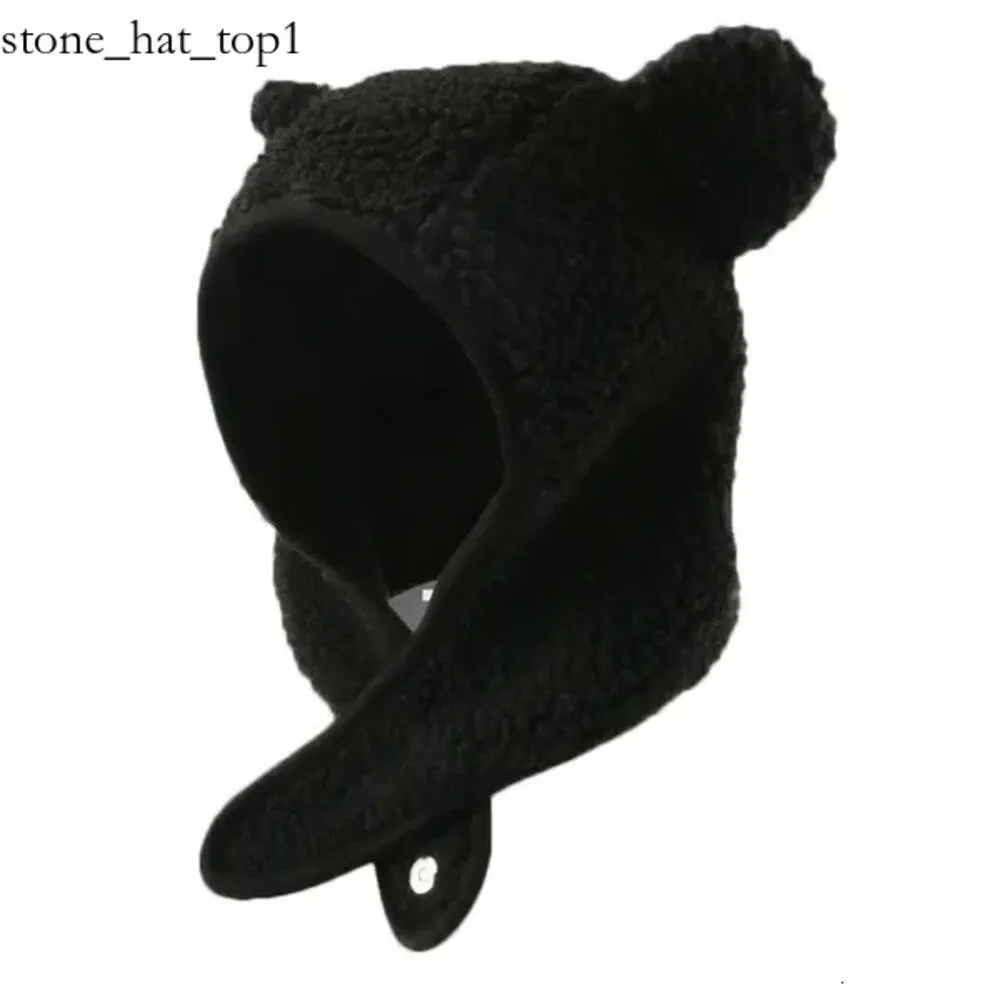 Beanieskull Caps Y2K Bear Ear Bomber Hats Män Kvinnor Säkerhetsbjörn Hjälm Rockwool Magnetic Buckle Ear Protector Hip Hop Beanies Outdoor Ski Hat 3022