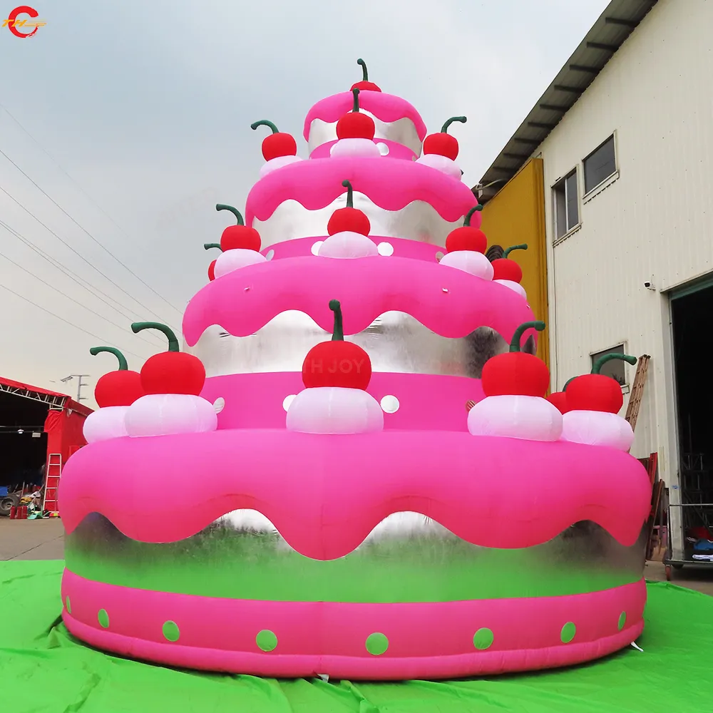 6m-19ft high Free Ship Outdoor Activities 6m-19.5ft high giant inflatable cake model air balloon for sale