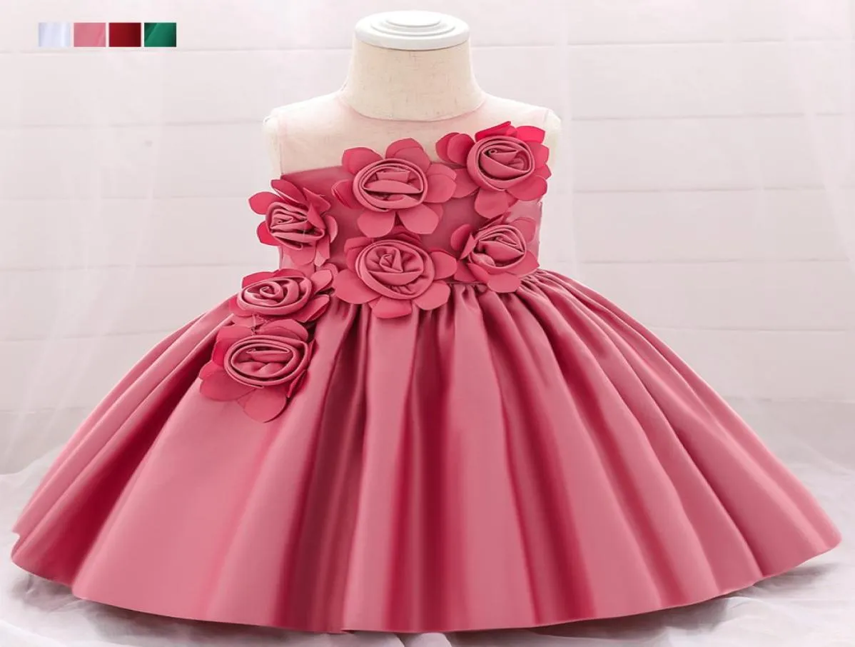 2020 flor vestido de casamento bebê recém-nascido meninas vestido para bebê elegante vestido de princesa infantil batismo 1 ano vestido de festa de aniversário q9957435