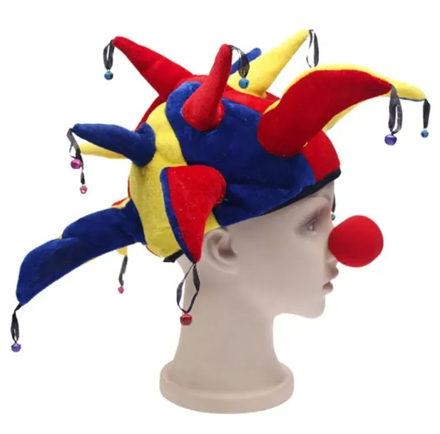 Drôle multicolore Halloween chapeaux et casquettes bouffon Clown Mardi Gras fête Costume chapeau adulte tenue Costumes Halloween salle de bal Cosplay fournitures 518QH