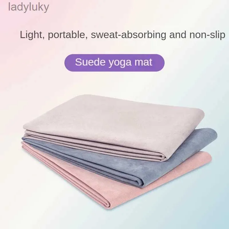 Yogamattor Yoga Mat Suede PVC 2mm Svett Wicking Dry and Wet Anti Slip Thin Pad For Fitness Ficble and Portable Gymnastics Matsl240118