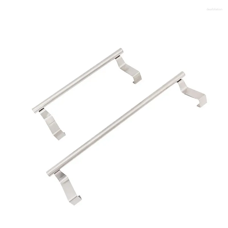 Kitchen Storage Stainless Steel Towel Rack Non Perforated Hanging Rod Cabinet Door Back Type Cloth