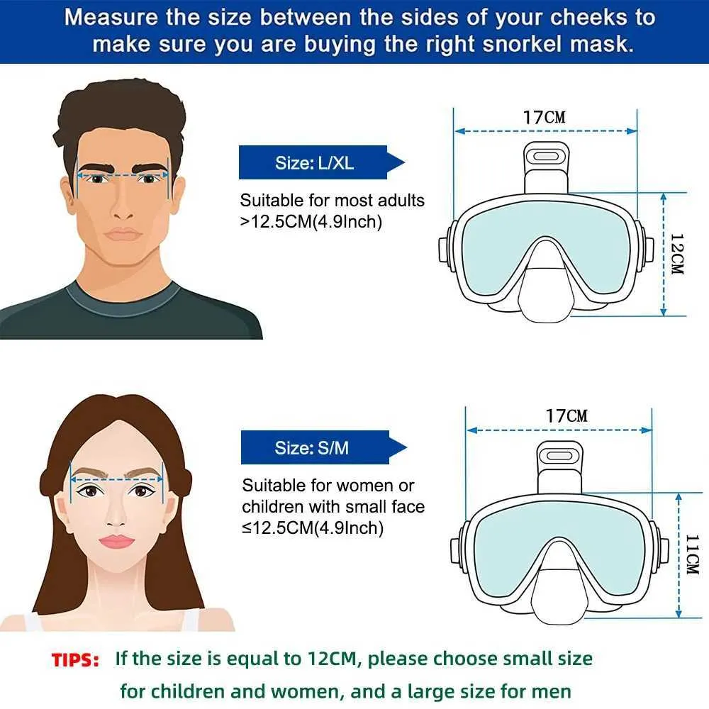 Tillbehör Dykmasker Fällbar anti-dimma snorkelmaskuppsättning med fullt torrt toppsystem för gratis simning Professionell snorkelutrustning vuxna barn 240119