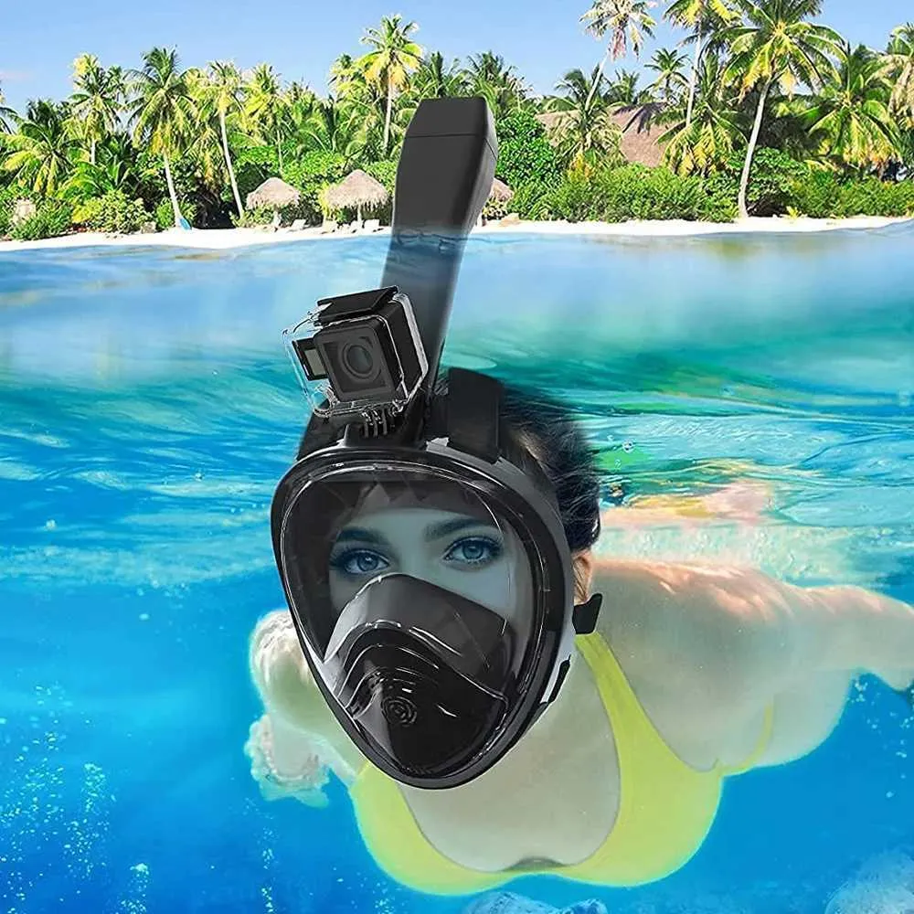 Accessori per l'immersione Nuova maschera per immersione integrale con sistema di respirazione aggiornato Maschera per lo snorkeling anti-appannamento e anti-perdite Attrezzatura per lo snorkeling per immersioni in nuoto per adulti 240118