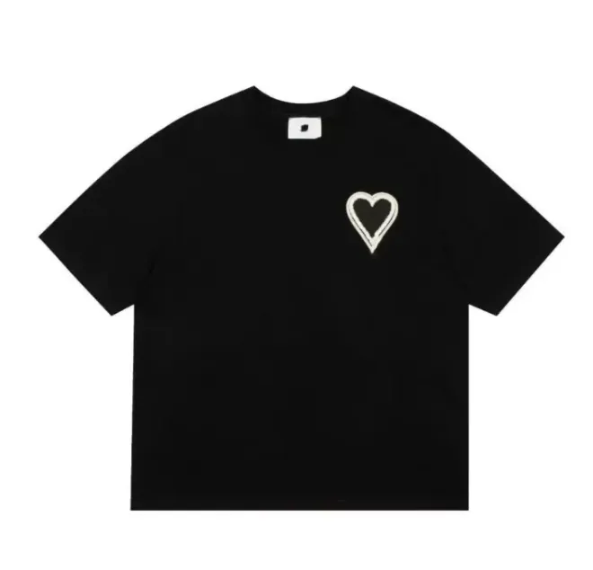 【AMI PARIS】Black and White LS T-Shirt Amis Paris Fashion Tee - Luxury Designer T-Shirt for Men