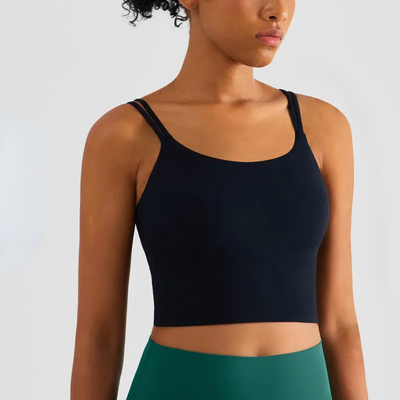 Tenue de yoga Camisole Soutien-gorge de sport Femmes Halter Tops Coupe fixe Entraînement Gym Sous-vêtements sexy Gilet de course Vêtements actifs