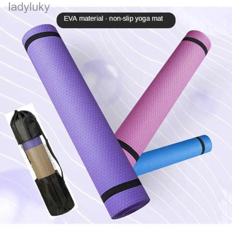 Yogamattor 183*61*0,4 cm Yogamatta Tjock icke-halk Breatde Hållbar Eva Yoga Mat 4mm tjock icke-halkkondition för yogapåse Pilatesl240118