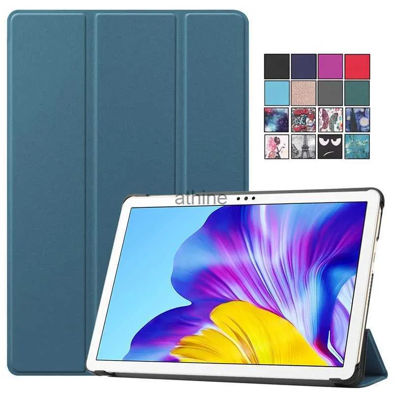 Tablett PC-fodral Väskor för Honor Pad X8 Case 10.1 Inch 2022 Pu Leather Tri-Folding Stand Magnetic Flip Stand för Funda Honor Pad X8 Lite Tablet Cover YQ240118