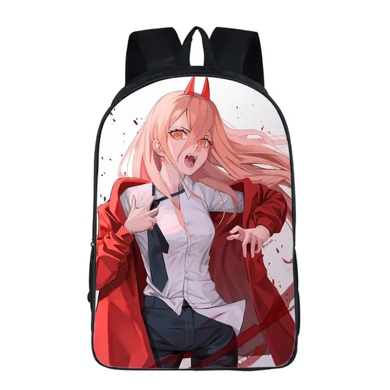 Sacs Classic Popular Anime Chainsaw Notebook Backpacks Pupil School Sacs 3D Print Oxford imperméable Boys / Girls ordinateur portable Backpacks