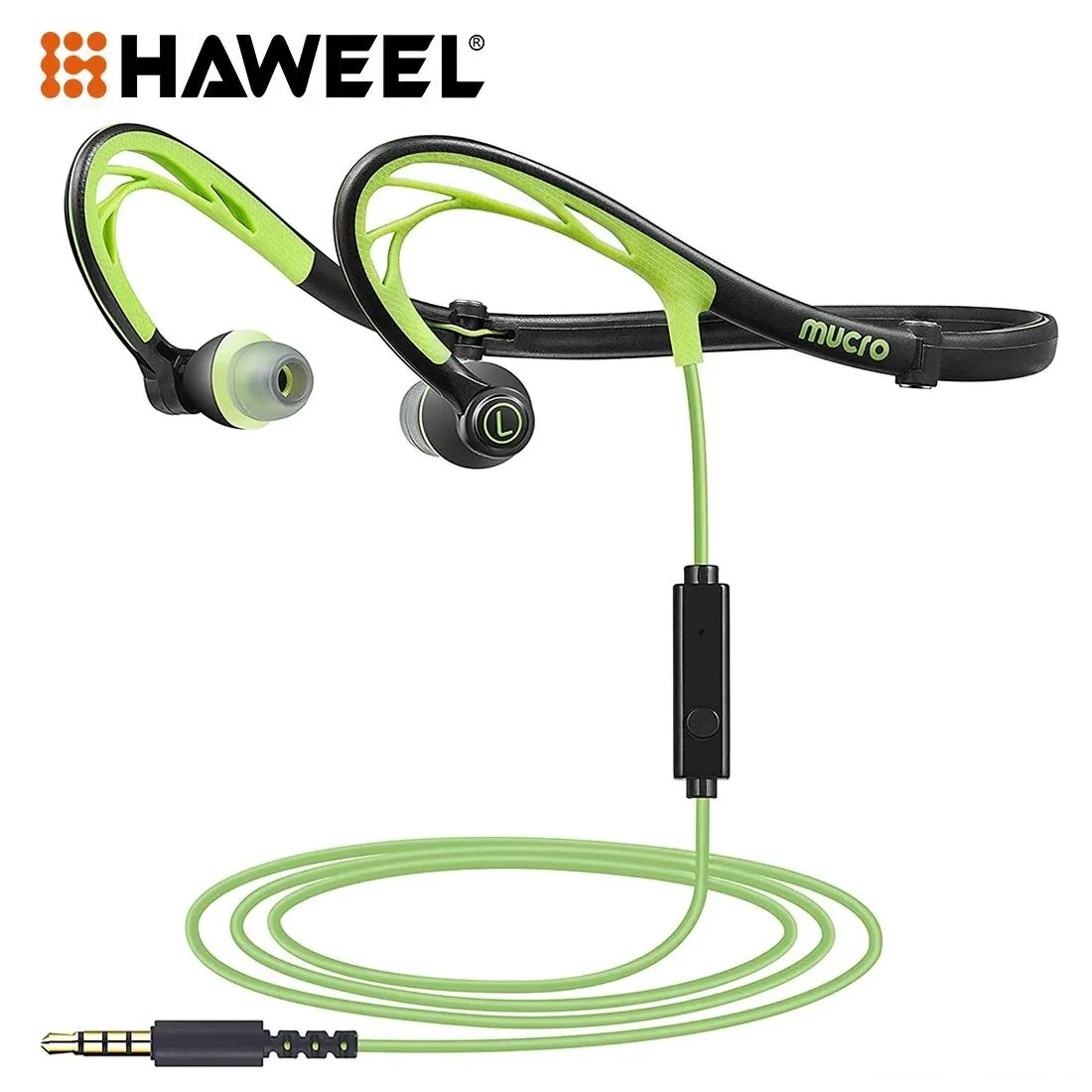 Koptelefoon HAWEEL Opvouwbaar Bedraad Hardlopen Sporthoofdtelefoon Nacht-nekband in-ear Stereo Workout-oortelefoon Ontworpen voor joggen Gym-headsets