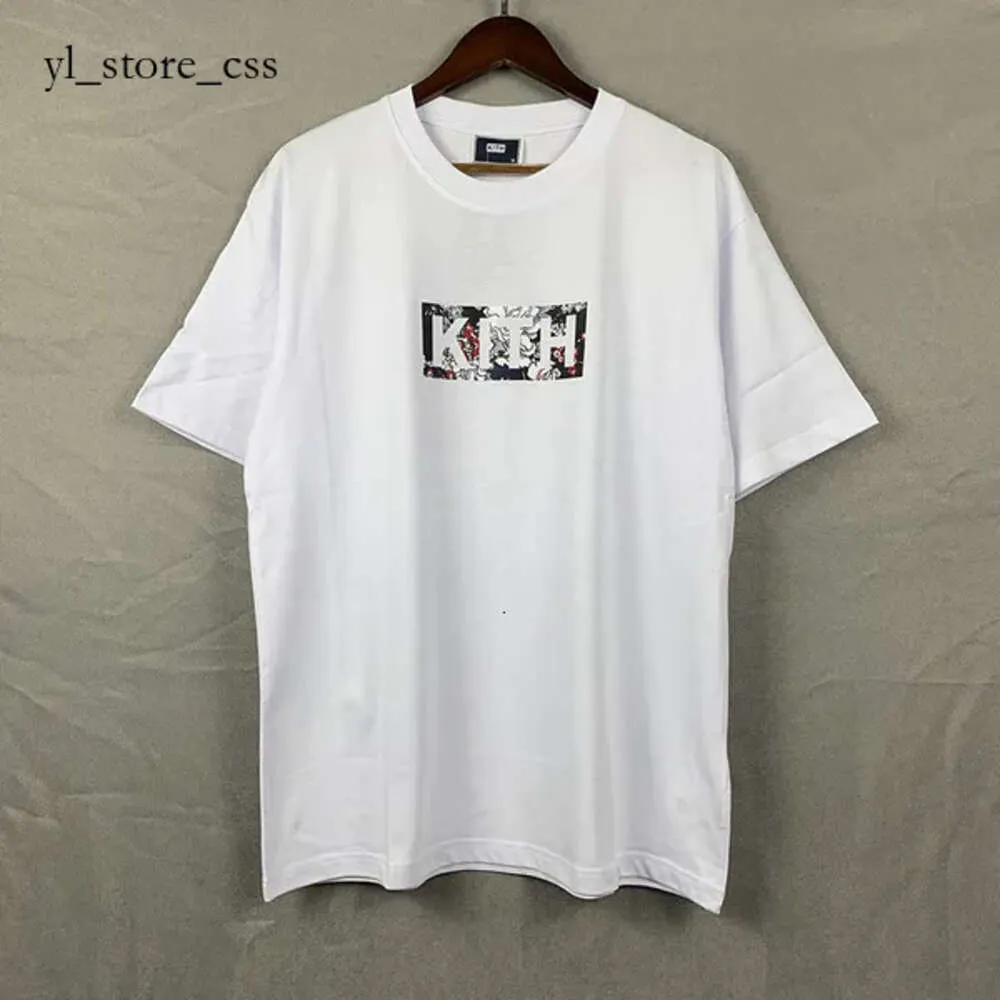 Kith t shirt casual män kvinnor kvalitet t shirt blommor kith hoodie tryck sommar dagliga män toppar grossist kith hög kvalitet 5233