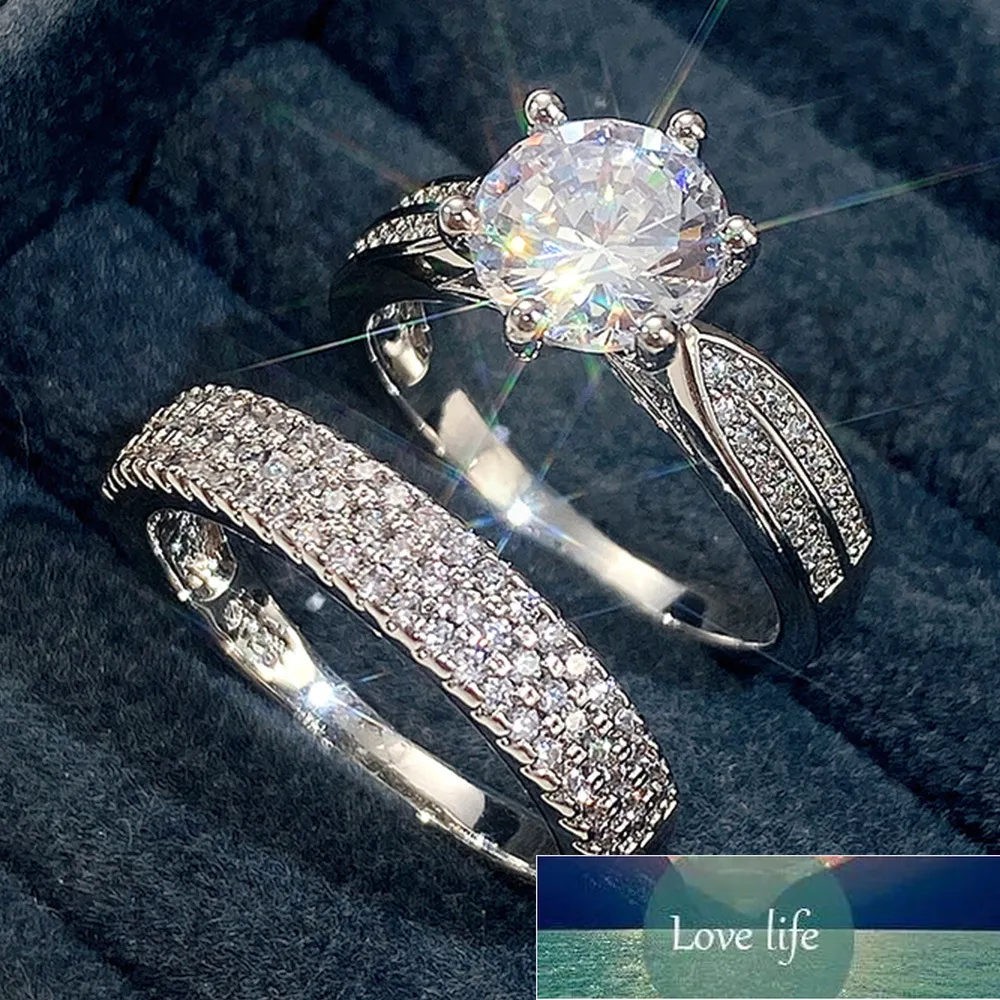Europejski retro Para i damskie Pierścienie luksusowy ślub Combined Pierścień Prosty bransoletka Zestaw Pierścień Wedding Biżuteria