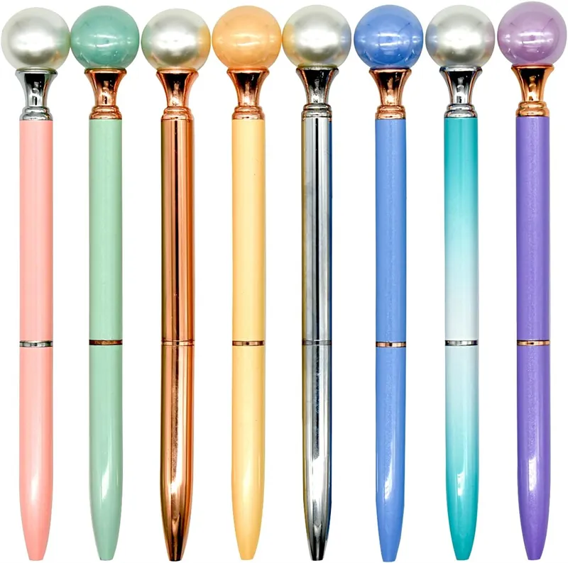 19 couleurs New Pearl Metal Ballpoint Pen pour les fournitures de bureau scolaire Signature Business Pen Cadeaux