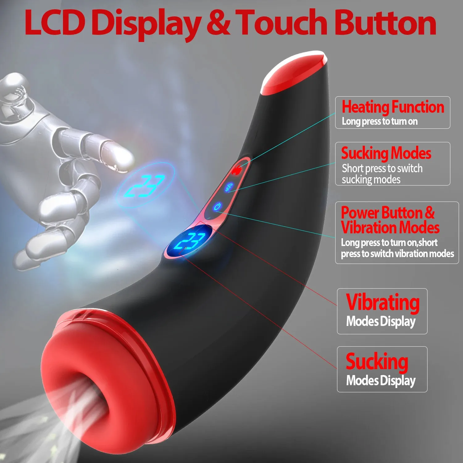 thumbnail image 2 of Automatic Male Masturbator Cup – Vibrating, Blowjob Suction & Heating – Silicone Sleeve With Lubricant 2 of 4