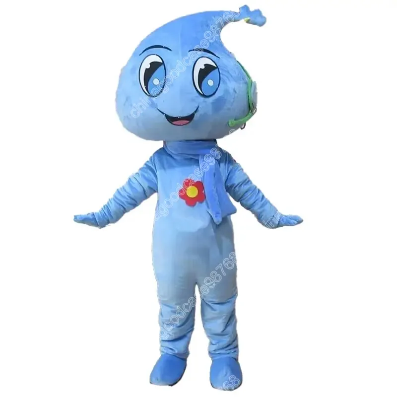 Performance Beautiful Water Drop Mascot Costume Halloween Fancy Party Dress Cartoon Character Outfit Suit Carnival Adults Size Birthday Outdoor Outfit