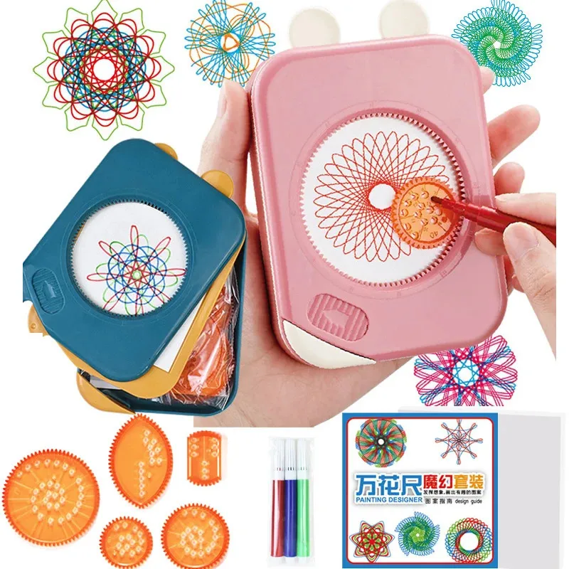 Spirograph Classic Gear Original Deluxe Art Set enfants dessin jouets artisanat créatif engrenages à emboîtement roues outil de peinture 240117