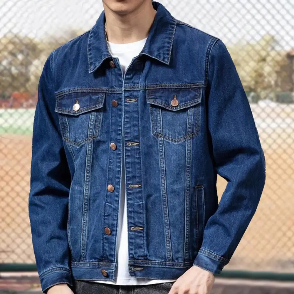 Men's Regular Fit Denim Shirt/Jacket - Casual Button-Up Work Shirt, Short-Sleeve, Slim-Fit