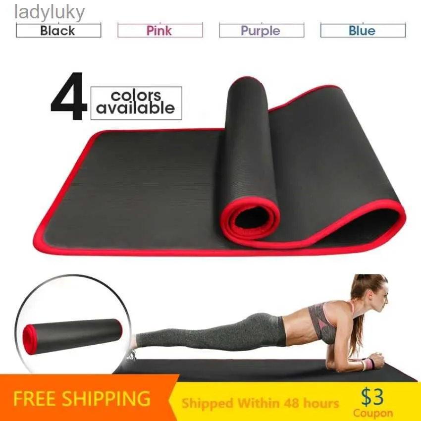 Yoga Mats YECOKISO 10MM Extra Thick 183cmX61cm Yoga Mats NRB Non-slip Exercise Mat Fitness Tasteless Pilates Workout Gym Mats with BandageL240118