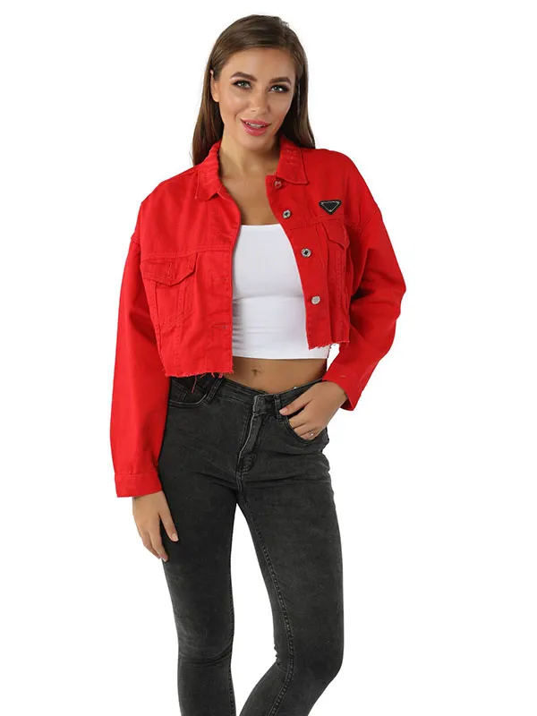 Women's Denim Jacket Versatile Jean Jacket for Spring, Autumn Winter  Stylish Short Sleeve Denim Coat, Distressed Design, Euro Sizing