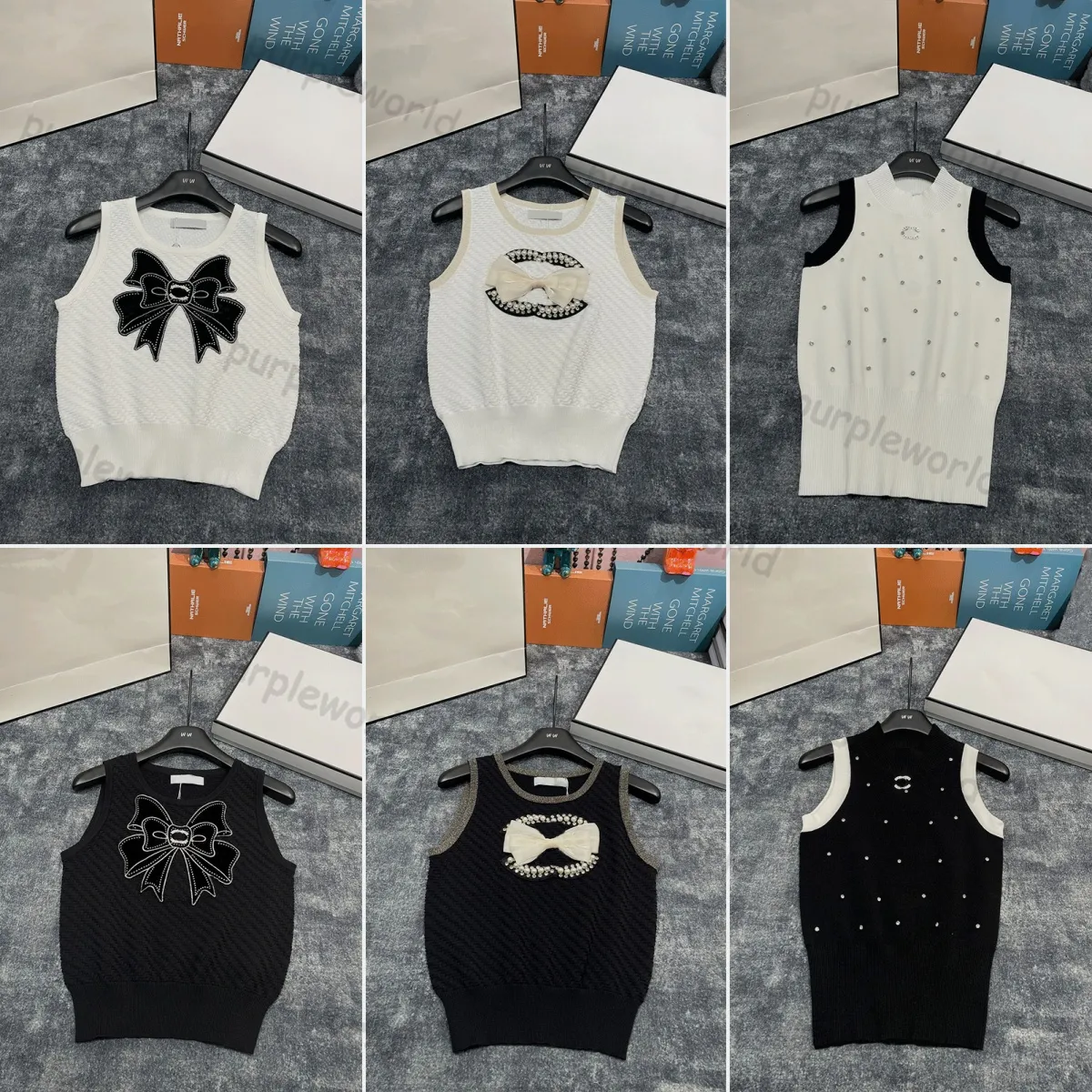 Designer Knitted Tank Top Women T Shirt Fashion Knit Sleeveless Tops Summer Knit Jumper Vest