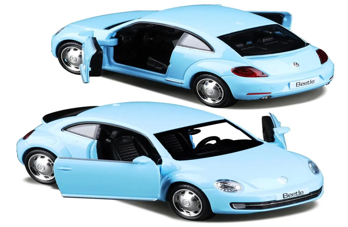 1:36新しいVolkgen Beetle Collection Model for The New Volkgen Beetle Car Model Pull Back Car Toys -Red / Sky Blue4855760