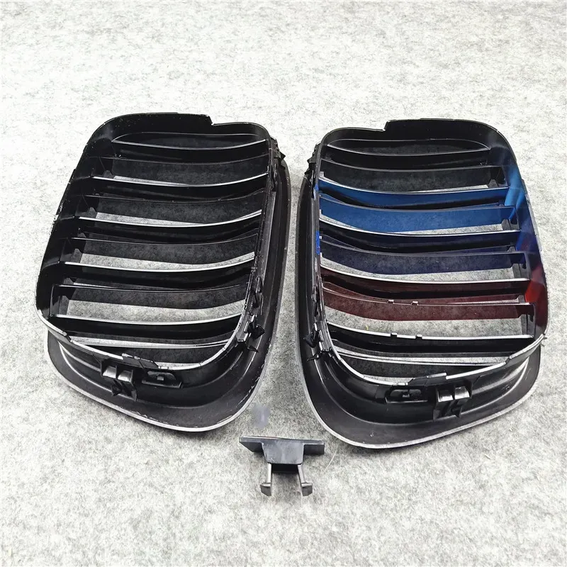 2-Slat Car Grilles For 5 Series E39 Carbon Look Front Racing Grill Grille ABS material