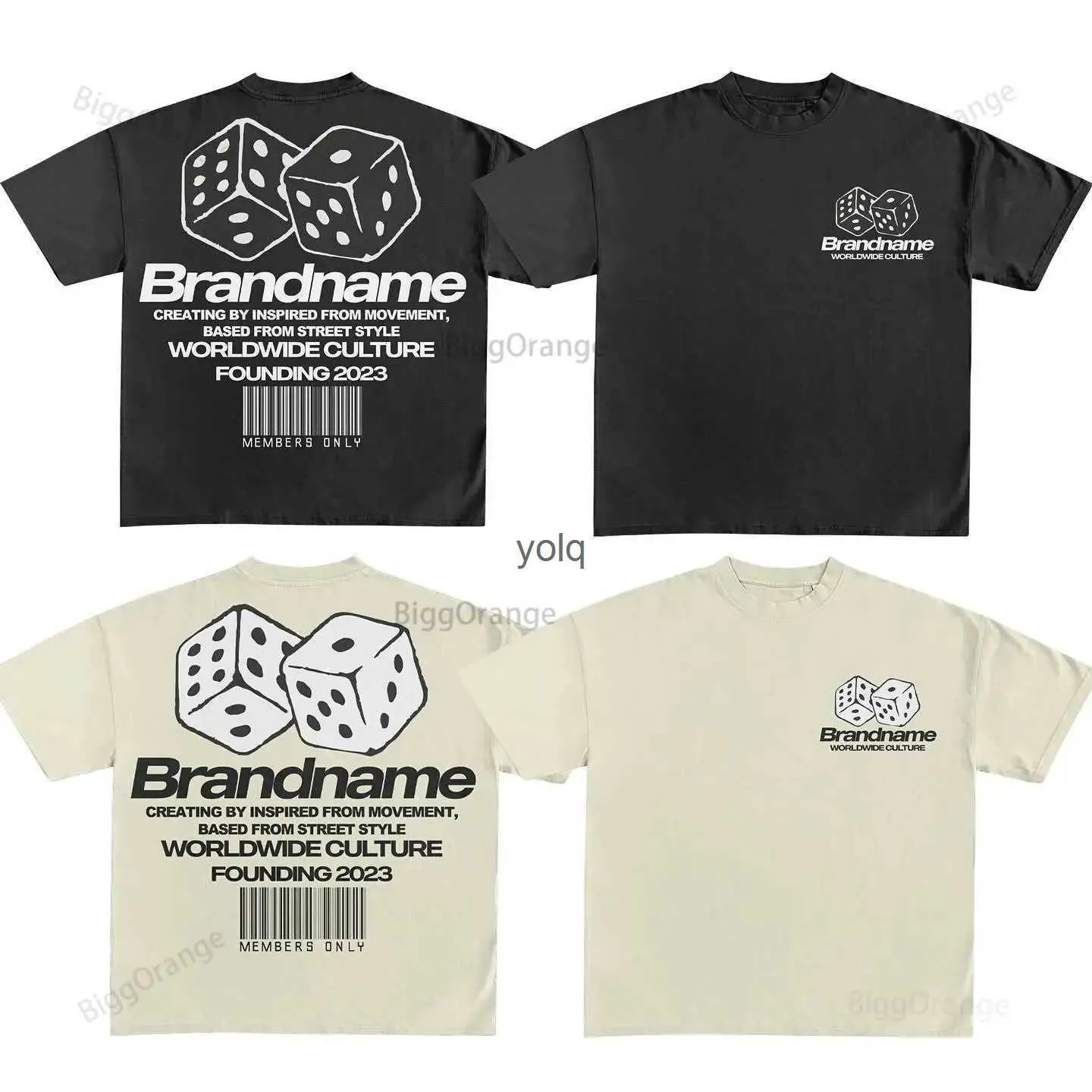 メンズTシャツ夏の新しいカジュアルプリント半袖ダイスパターンレター高品質のピュアコットンTシャツストリートルーズショートスリーブTシャツsolq