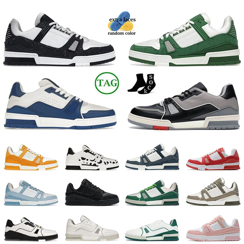 Top Quality Virgil Trainers Designer Casual Shoes Platform Low Sneakers Calfskin Top Leather Abloh White Green Red Blue Letter Overlays Platform Fashion Luxury