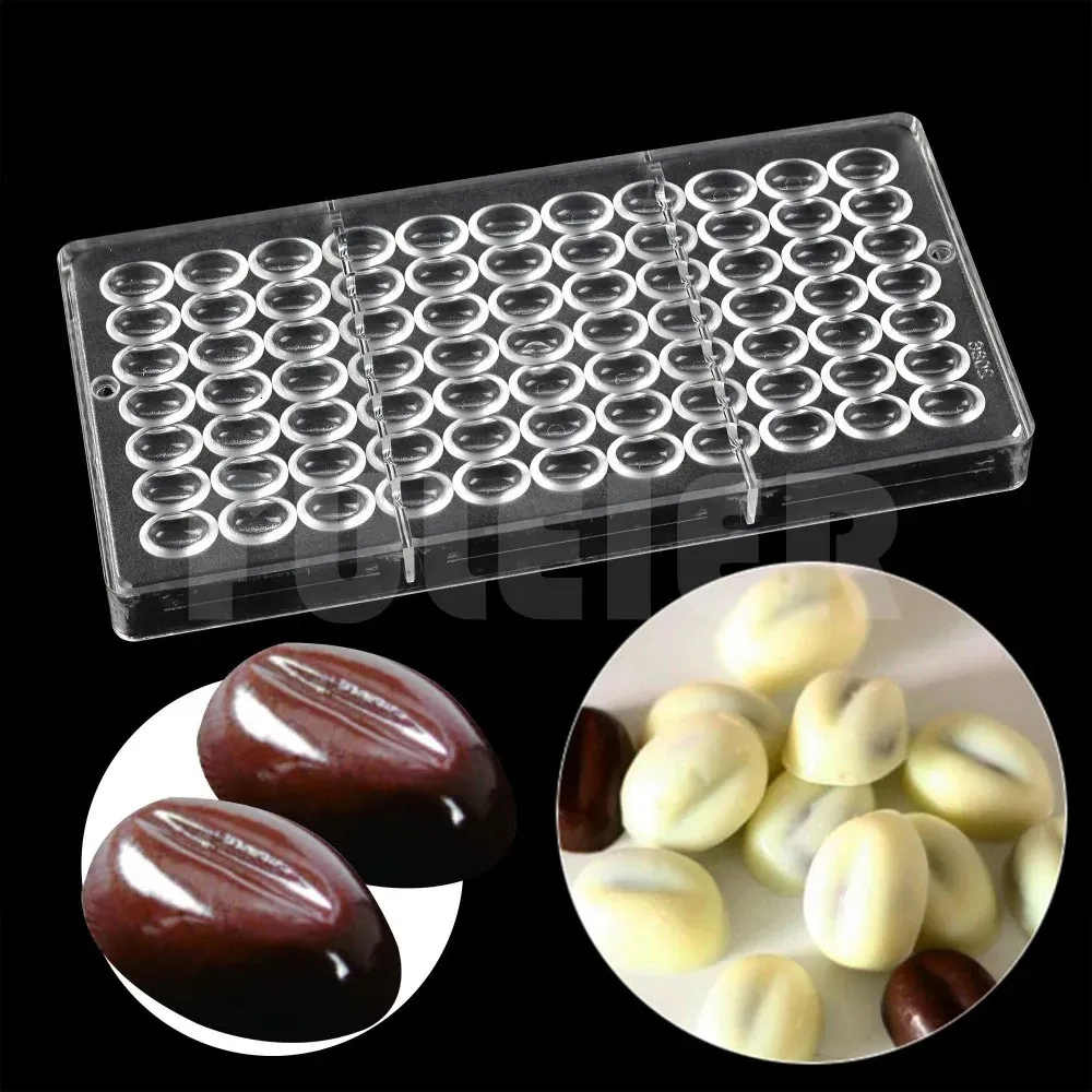 Coffee beans candy chocolate molds bakeware cookie making Polycarbonate mold parents gift cake decoration baking tools 240117