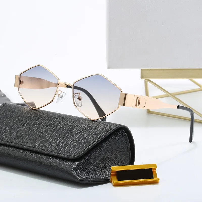 Óculos de sol de designer de moda de luxo para mulheres homens óculos mesmos óculos de sol que Lisa Triomphe praia rua foto pequenos sunnies metal quadro completo