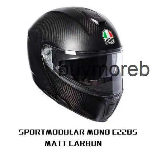 Full Face Open Agv Carbon Fiber Uncovering Helmet Men's and Women's Anti Fog Motorcycle Racing Helmet Covered Four Seasons Safety KC9Q