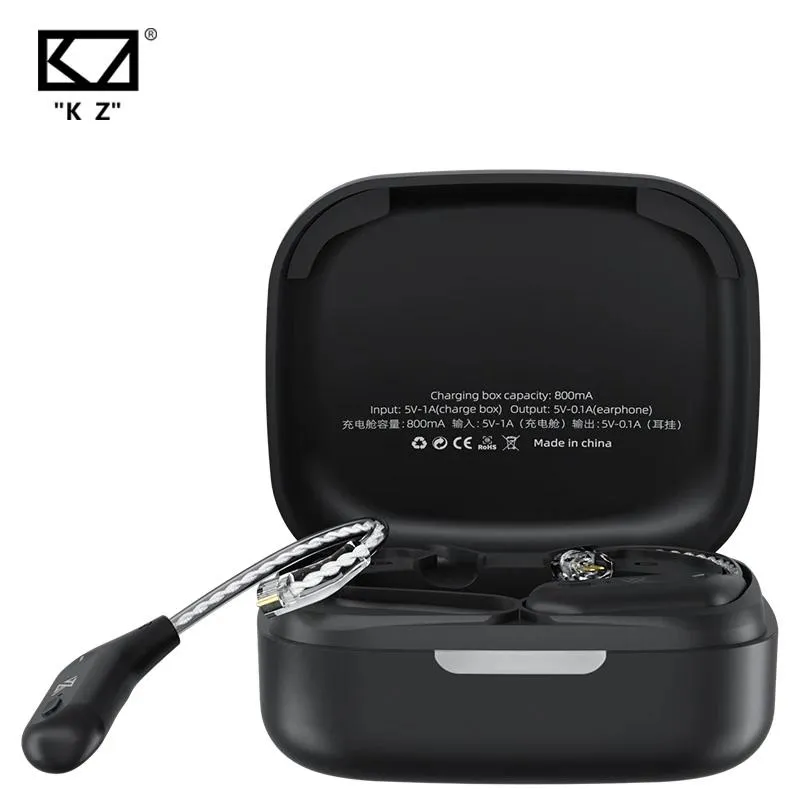 Cuffie KZ AZ09 Auricolari cablati Cavo di aggiornamento Cuffie HIFI Gancio per l'orecchio wireless con custodia di ricarica per auricolare KZ C Pin