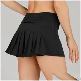 Others Apparel Luyogasports Tennis Skirt Lu-02 Yoga Running Pleated Sports Gym Clothes Women Underwear Student Fitness Quick-Drying Do Dhxac