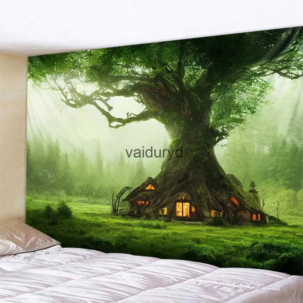 Tapisseries Arbre psychédélique impression 3D tapisserie murale suspendue hippie chambre art décoration couverture draps de lit bohème homevaiduryd