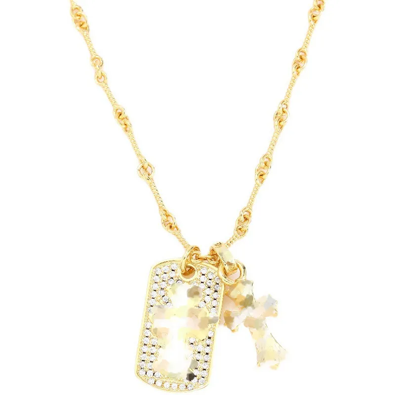 Unisex Designer Pendant Necklaces Full of Diamonds Cross Flower Necklace Hip Collar Chain Sweater Chain
