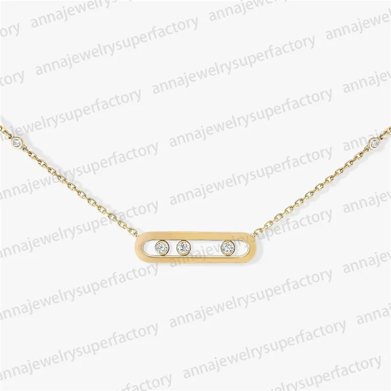 M-Serie Neue Designer-Damen-Anhänger-Halskette S925 Silber 18 Karat Roségold Silber Geometrischer Diamant mit drei Diamanten Beliebter Schmuck Luxus-Halskette Geschenk