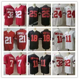 Mens 2022 Playoff College Ohio State Buckeyes Football Jersey 11 Jaxon Smith-Njigba 7 C.J. Stroud 32 TreVeyon Henderson 25 Mike Weber 24 Shaun Wade 21 Campbell 18 Martell