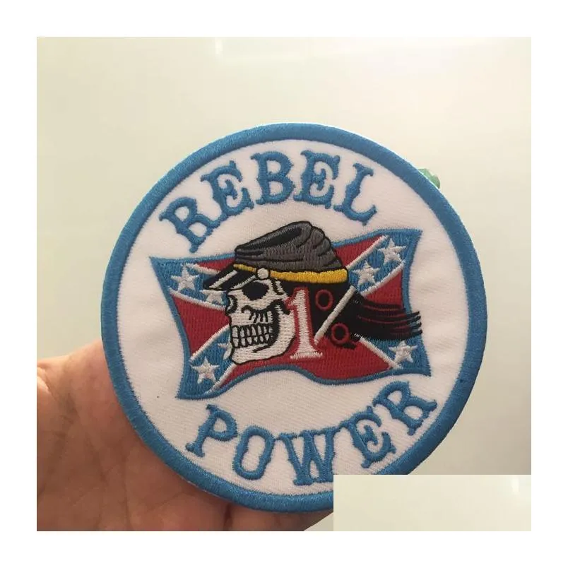 Strumenti di nozioni per cucire Rebel Power Mc Biker ricamato il ferro su cucire Motorcyble Club Badge Vest Emblem Drop Delivery Apparel Dhbni