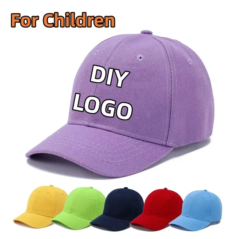 Caps de baseball personnalisés enfants chapeaux chapeaux réglables broderie imprimerie logo chapeaux de soleil d'été