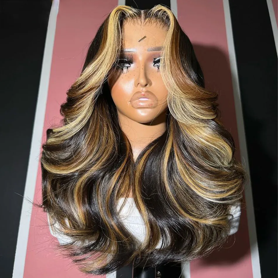 Ombre Blonde Body Wave Lace Front Wig: Premium Human Hair  display picture 1